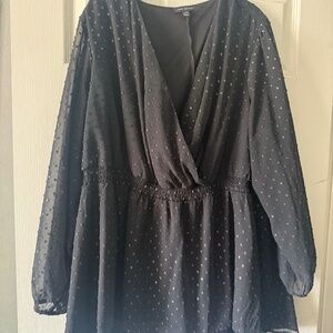 Torrid Top Sheer Black and Gold